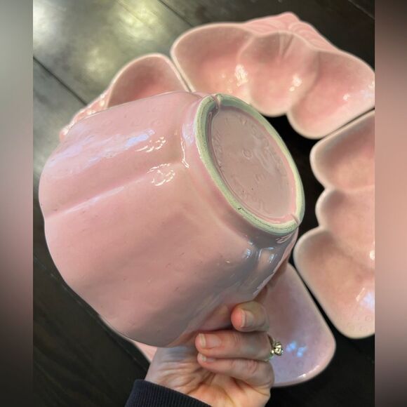 Vtg MCM CALIFORNIA CA Pottery 1940s Belmar Pink Strawberry Lazy Susan Party
Dish - Picture 6 of 16